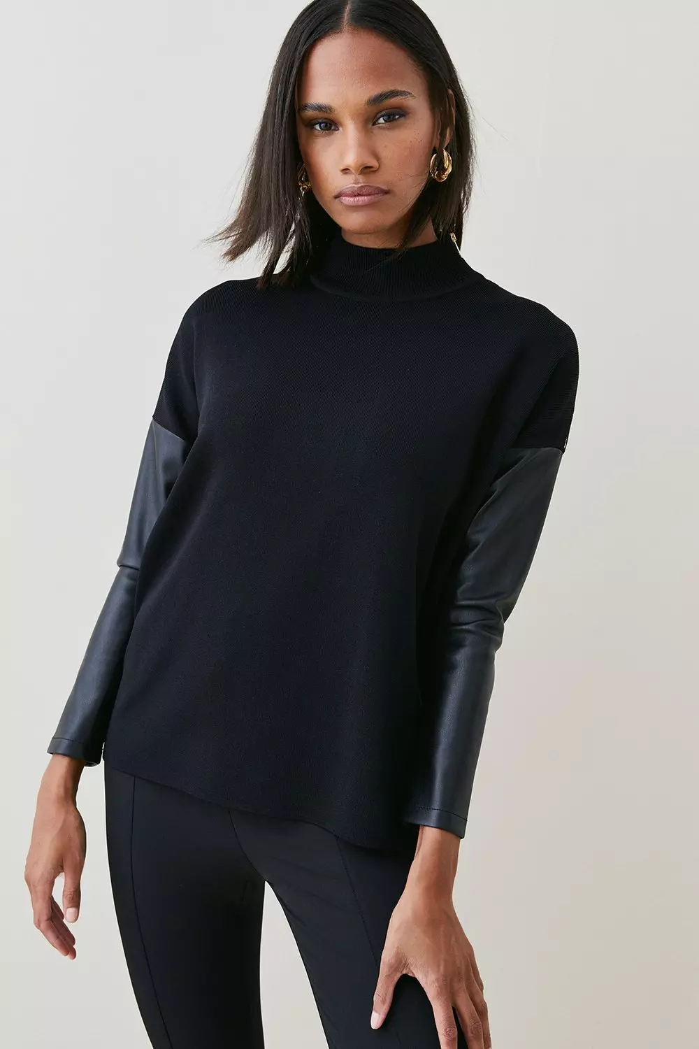 Zipper shoulder outlet sweater