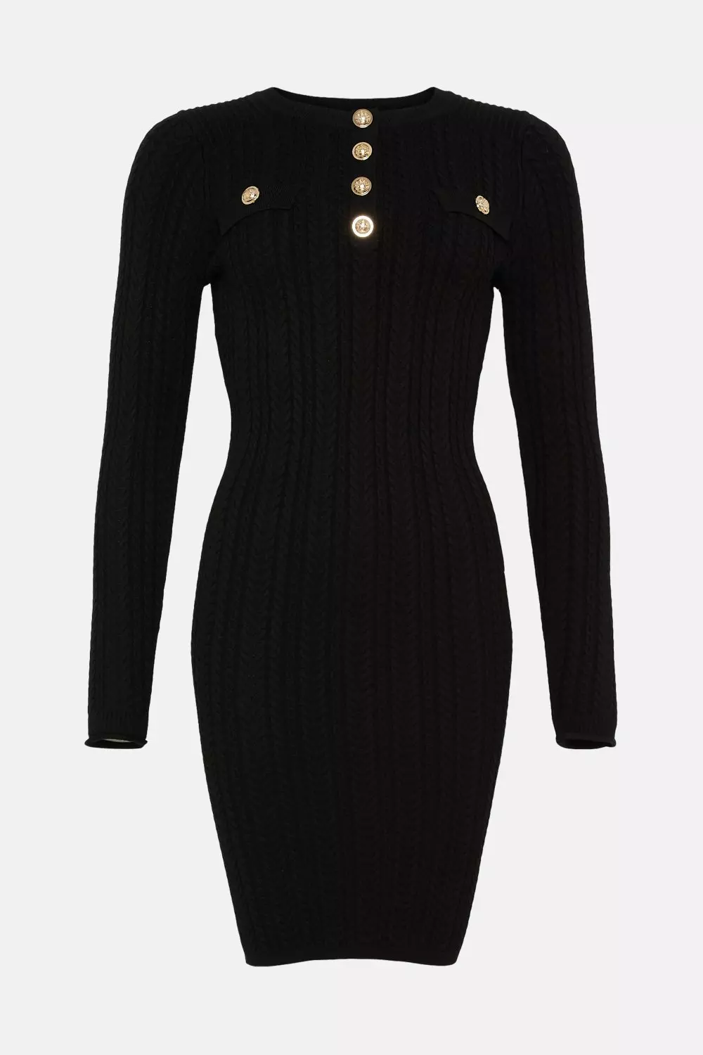 Karen millen black knit cheap dress