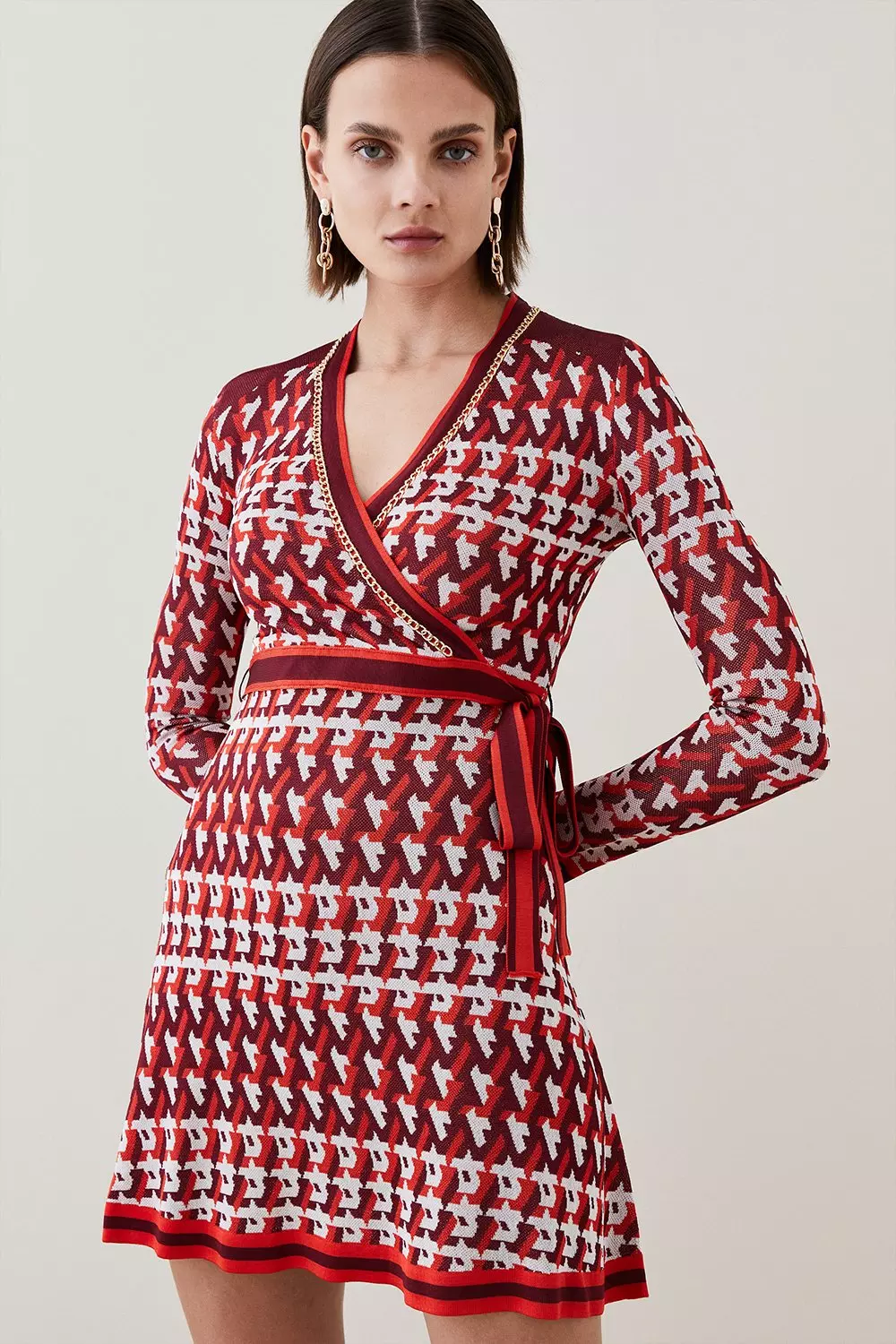 Women's Short geometric knit dress I