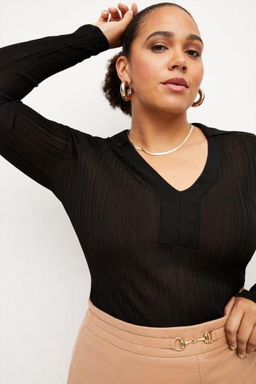 Plus Size Black Tops | Karen Millen UK