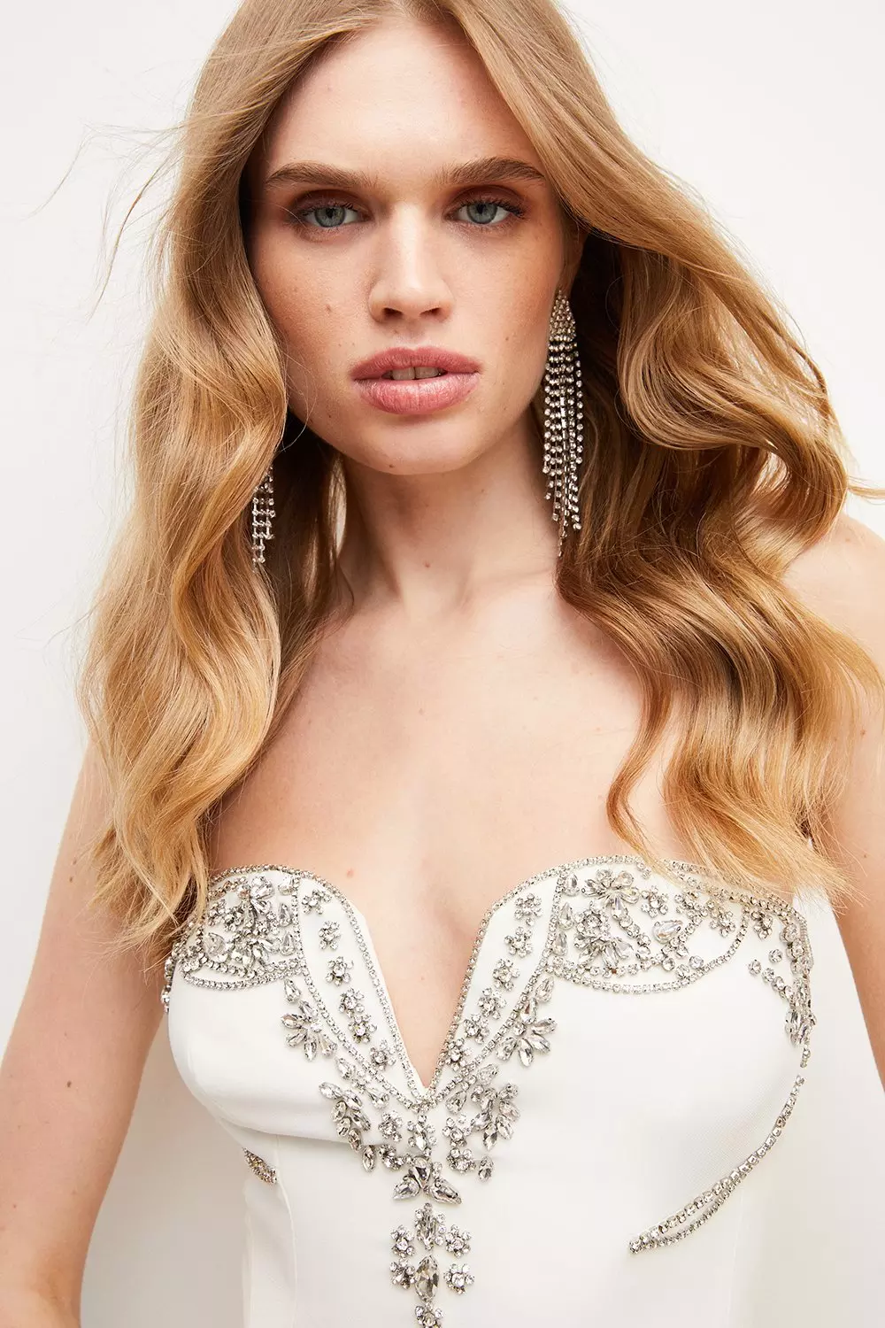 Crystal Embellished Cady Woven Corset | Karen Millen