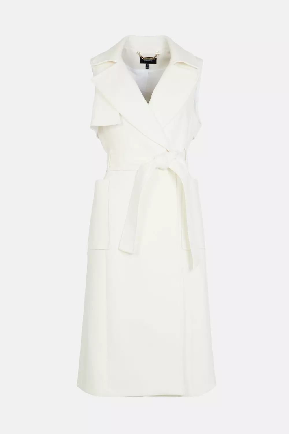 Luxe Tailored Sleeveless Trench Belted Coat Karen Millen