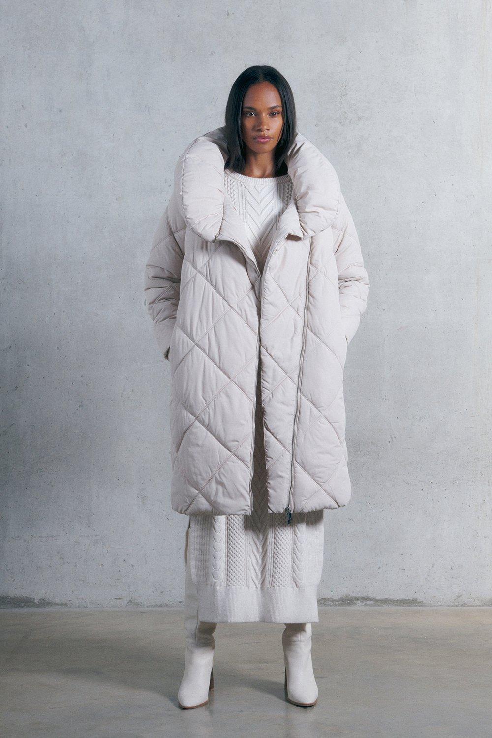 Long stone puffer discount coat