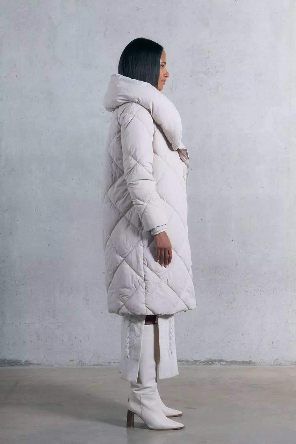 Long quilted hotsell down coat