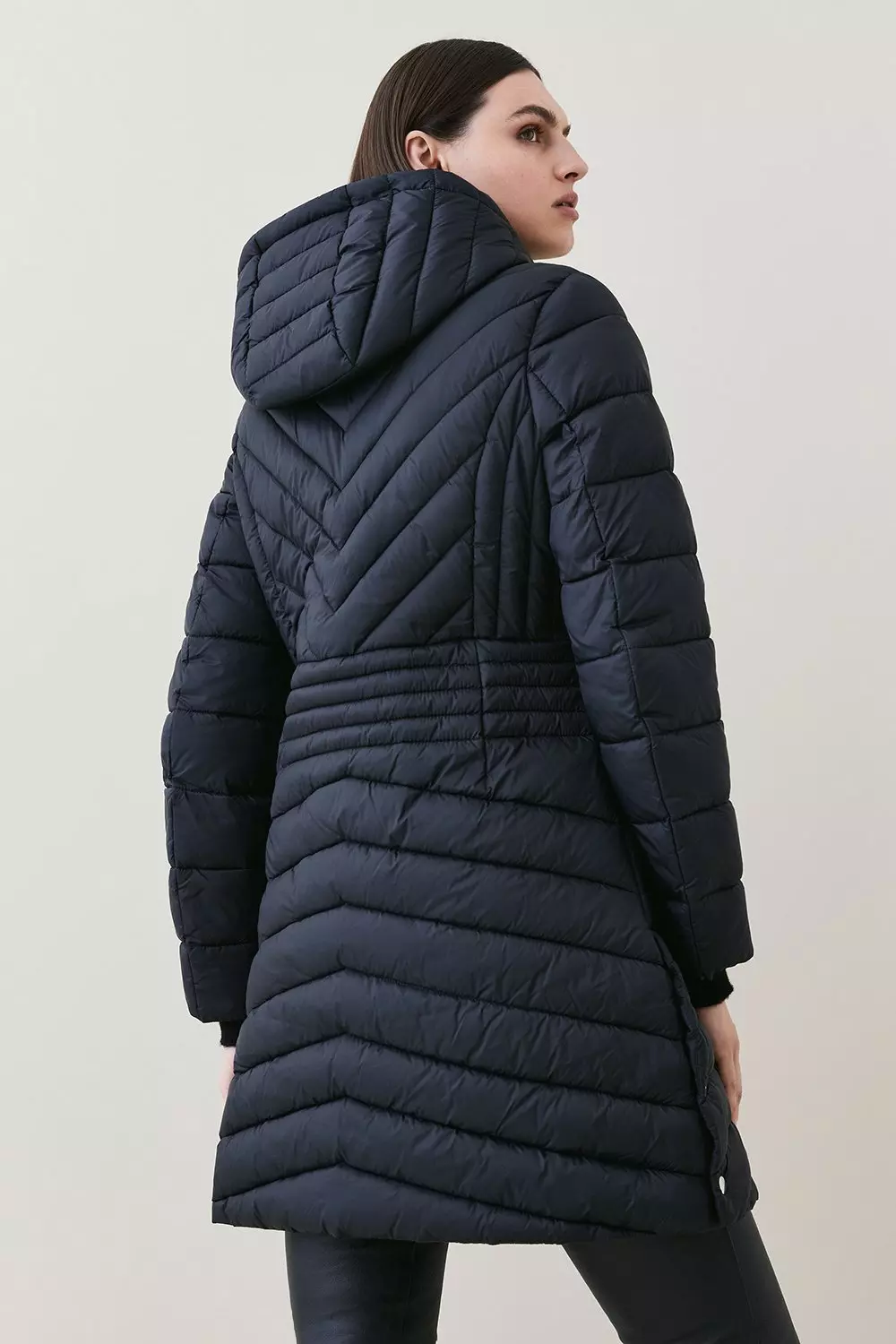 Lightweight Puffer Packable Midi Coat Karen Millen