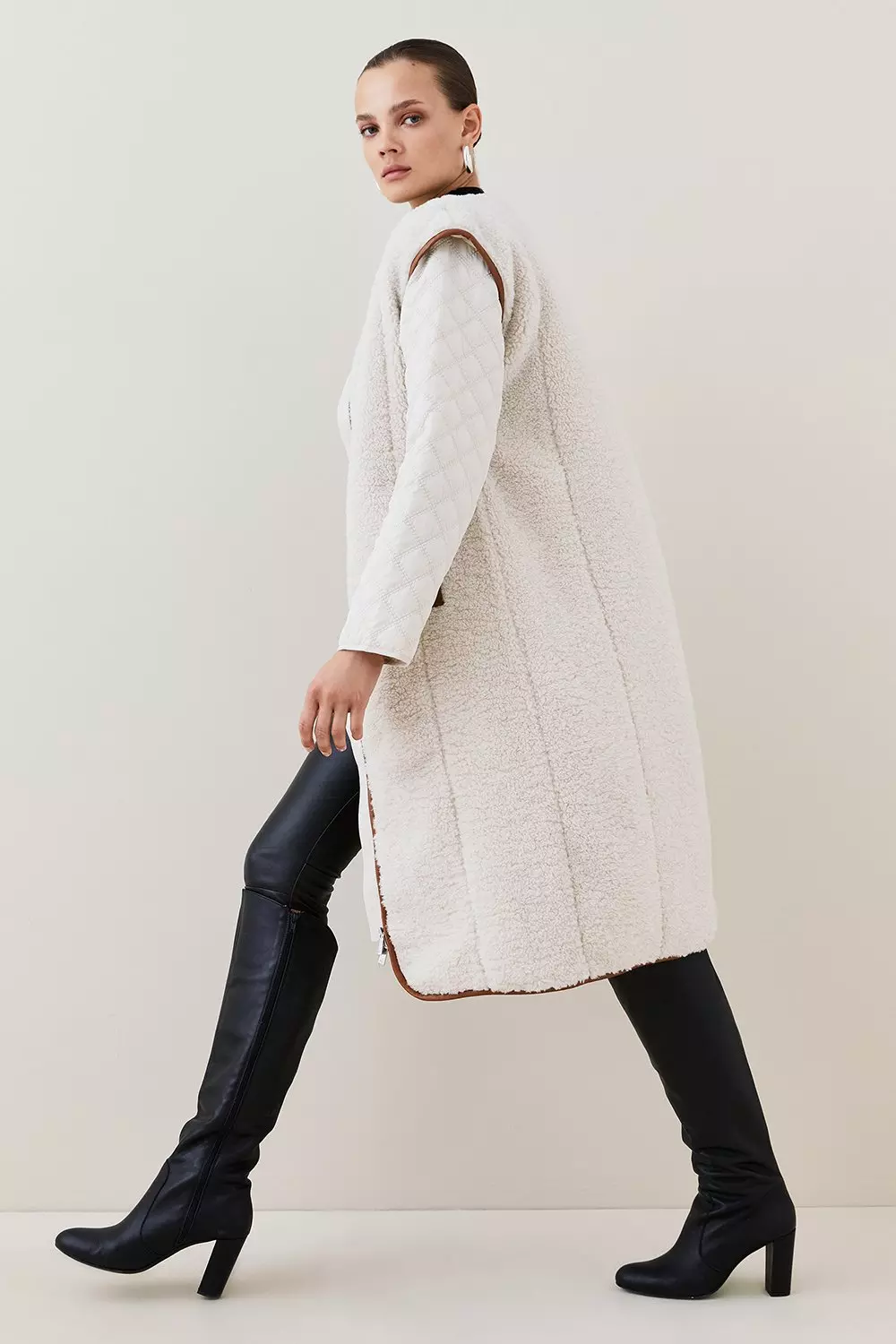 Karen millen tailored teddy on sale coat