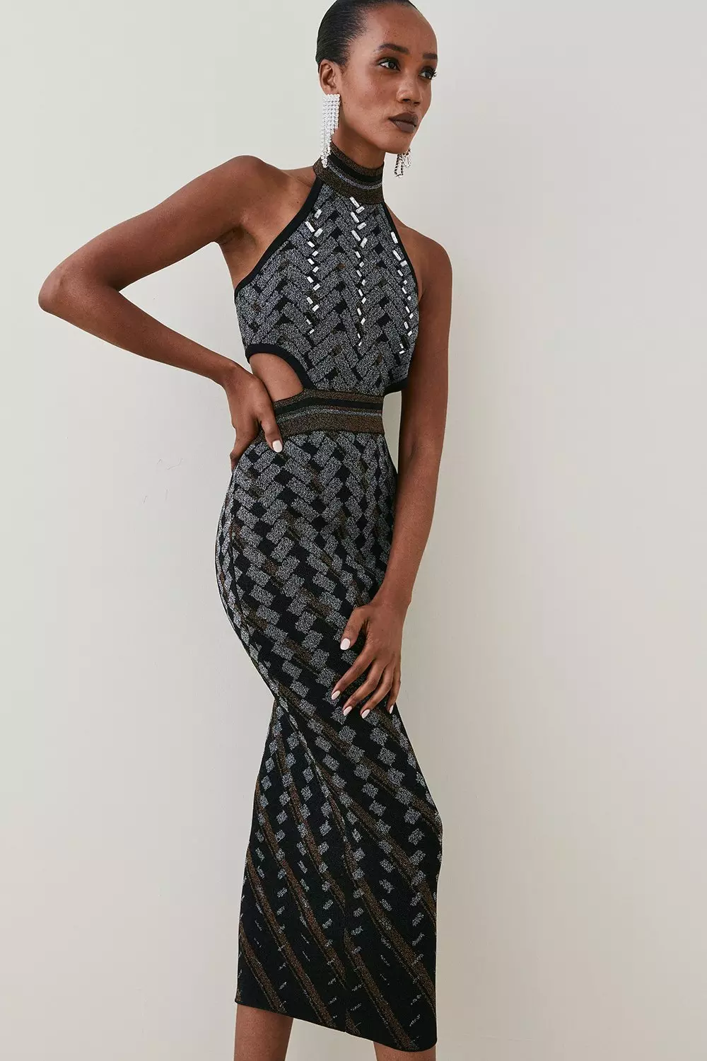 こちらお値下げ可能でしょうかlouren geometric jacquard pencil dress