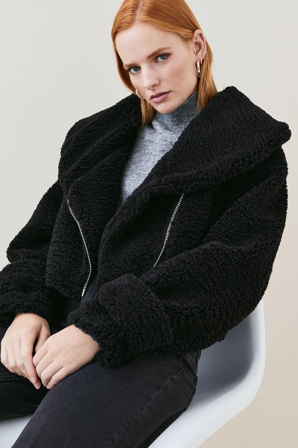 Karen millen 2025 tailored teddy coat