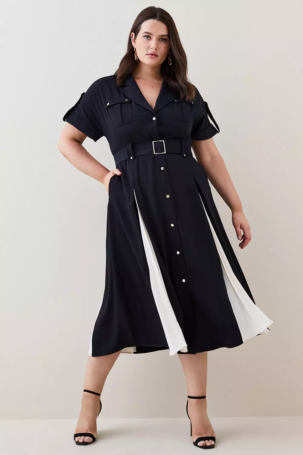 Plus size midi store shirt dress