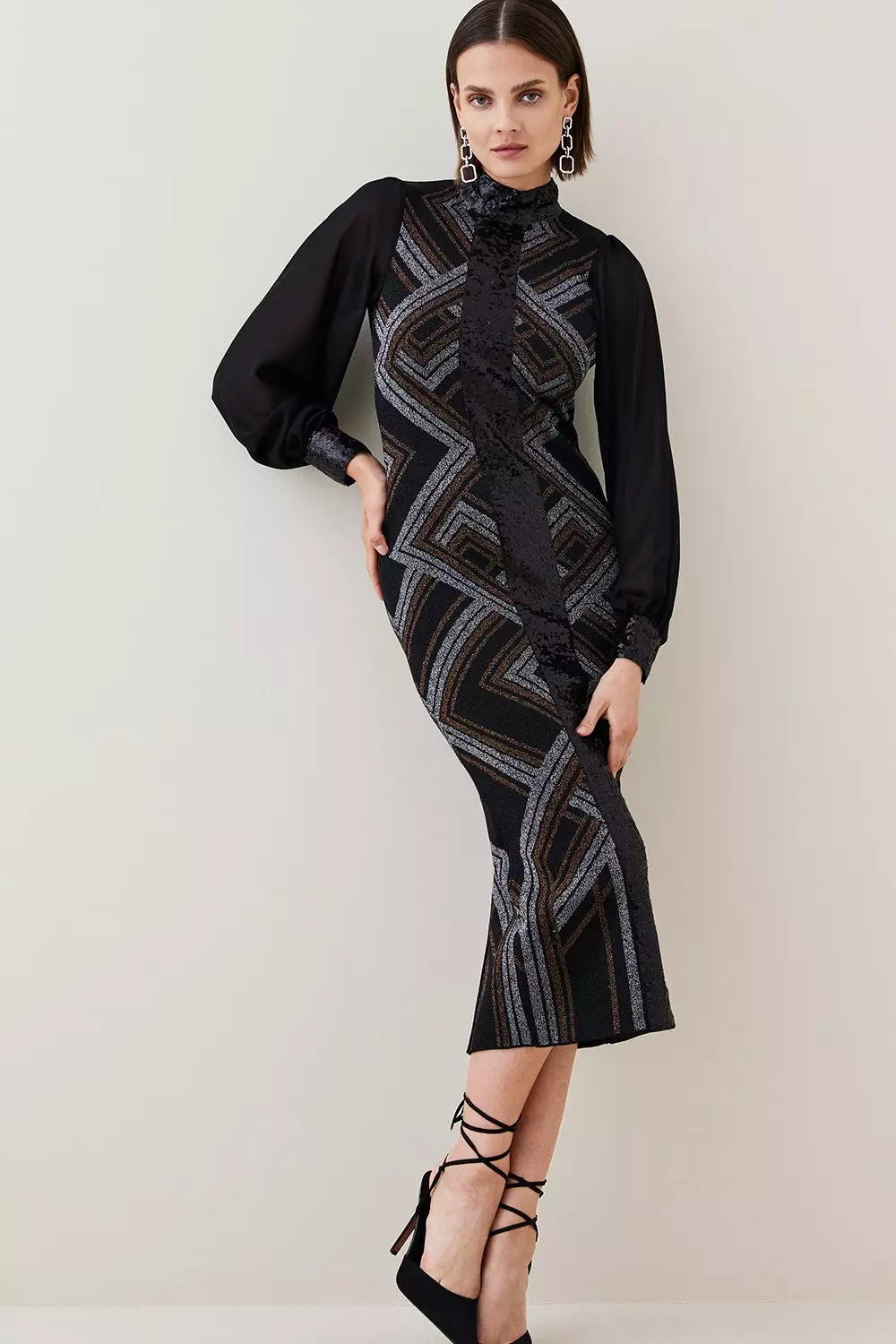 Karen millen clearance black studded dress