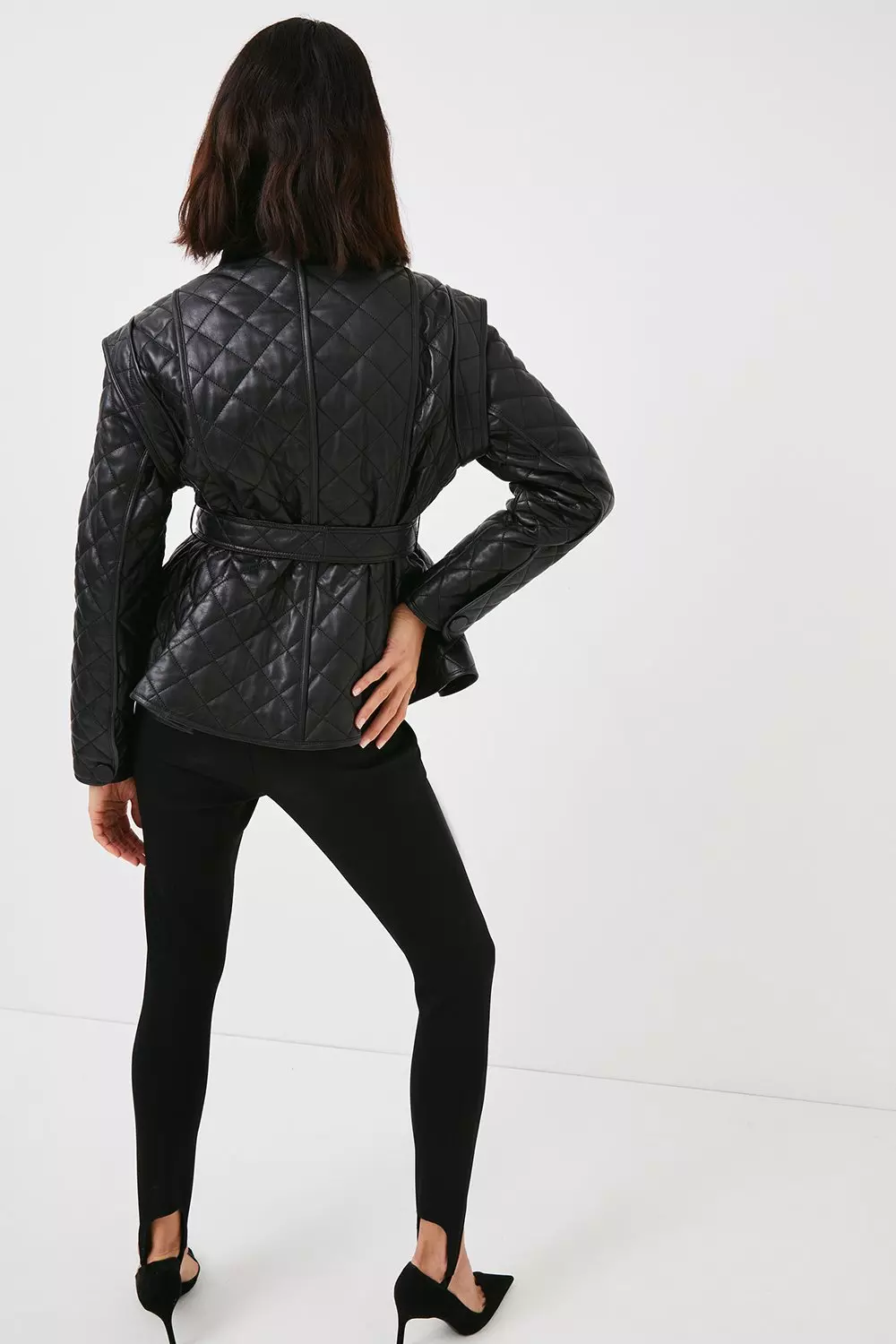 Leather double hotsell peplum jacket