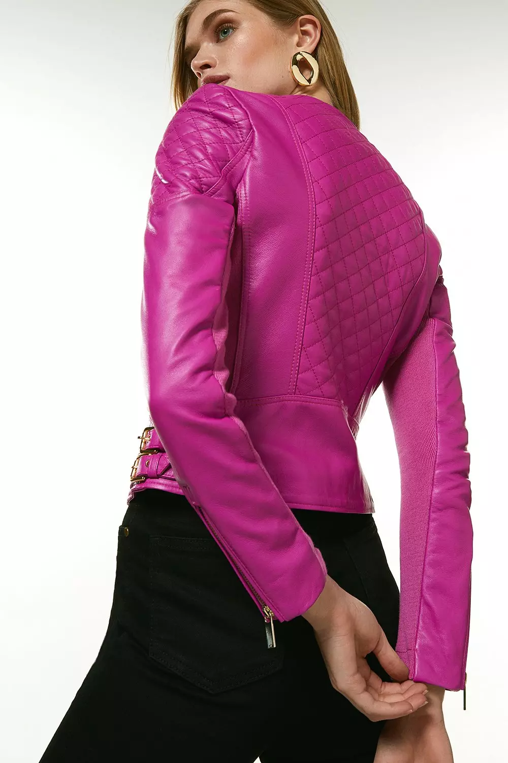 Leather Quilted Moto Jacket