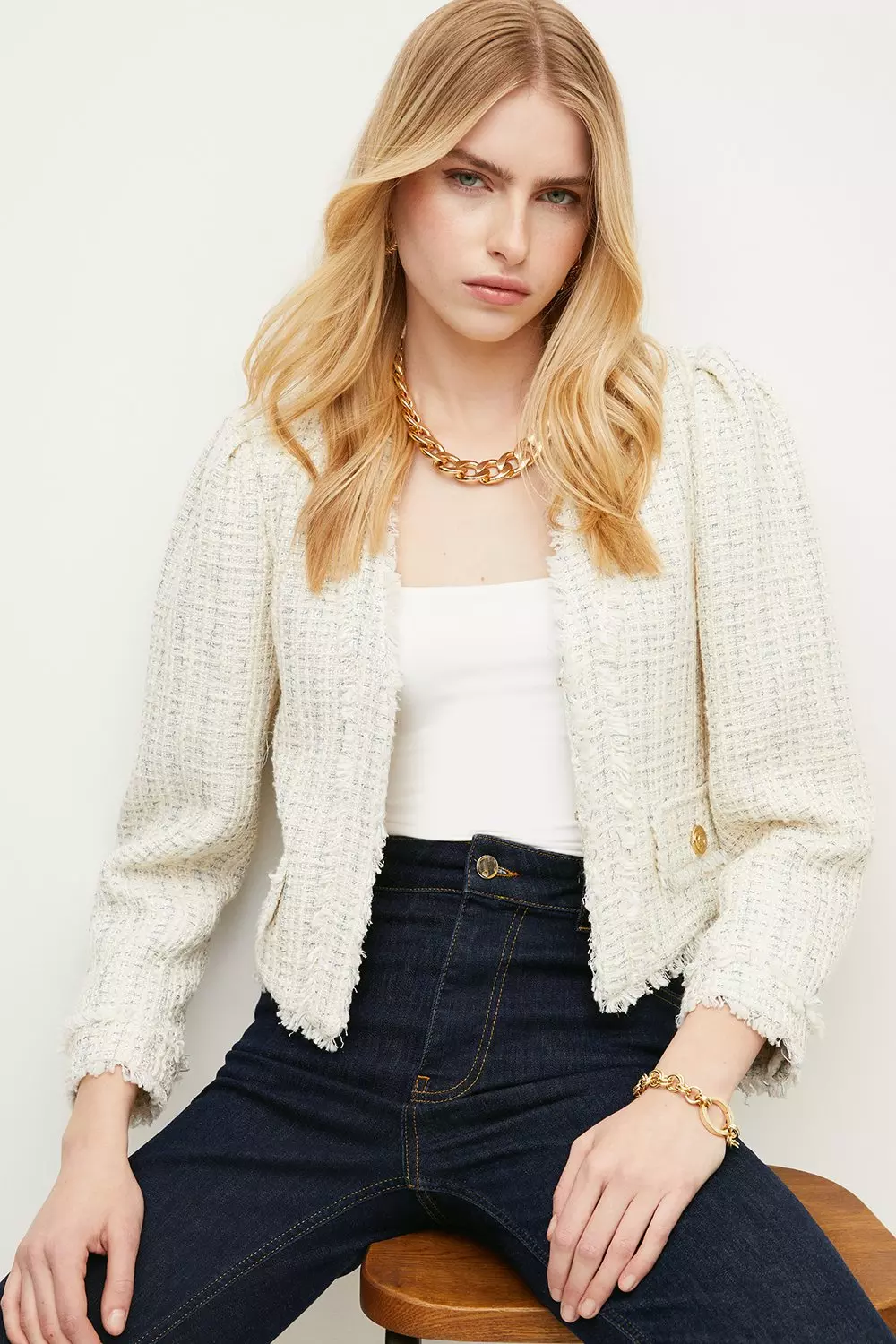 Cropped hotsell boucle jacket