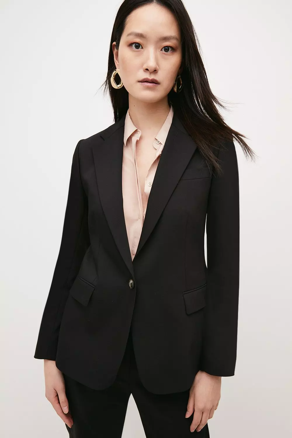 Cotton Sateen Single Breasted Tailored Jacket