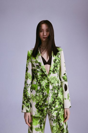 Spring Green Botanical Bunches Tailored Sb Jacket