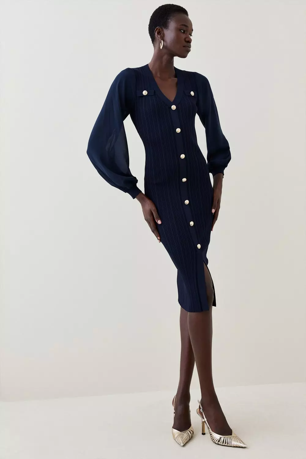 Karen millen hot sale navy blue dress