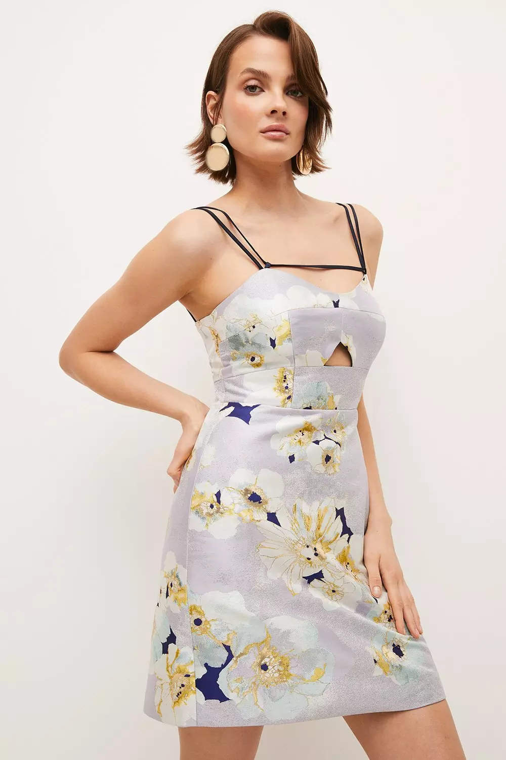 Karen millen floral mini dress sale