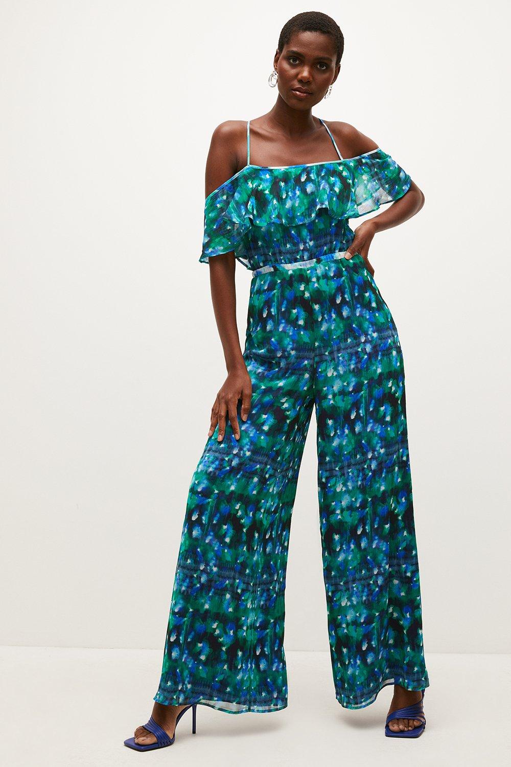 Dynamite, Pants & Jumpsuits, Blue Satin Jumpsuit