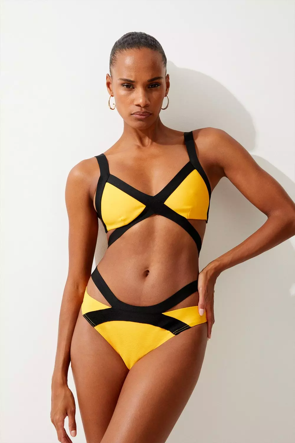 Bandage Colour Block Strappy Bikini