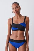 Cobalt Bandage Color Block Bandeau Bikini Top