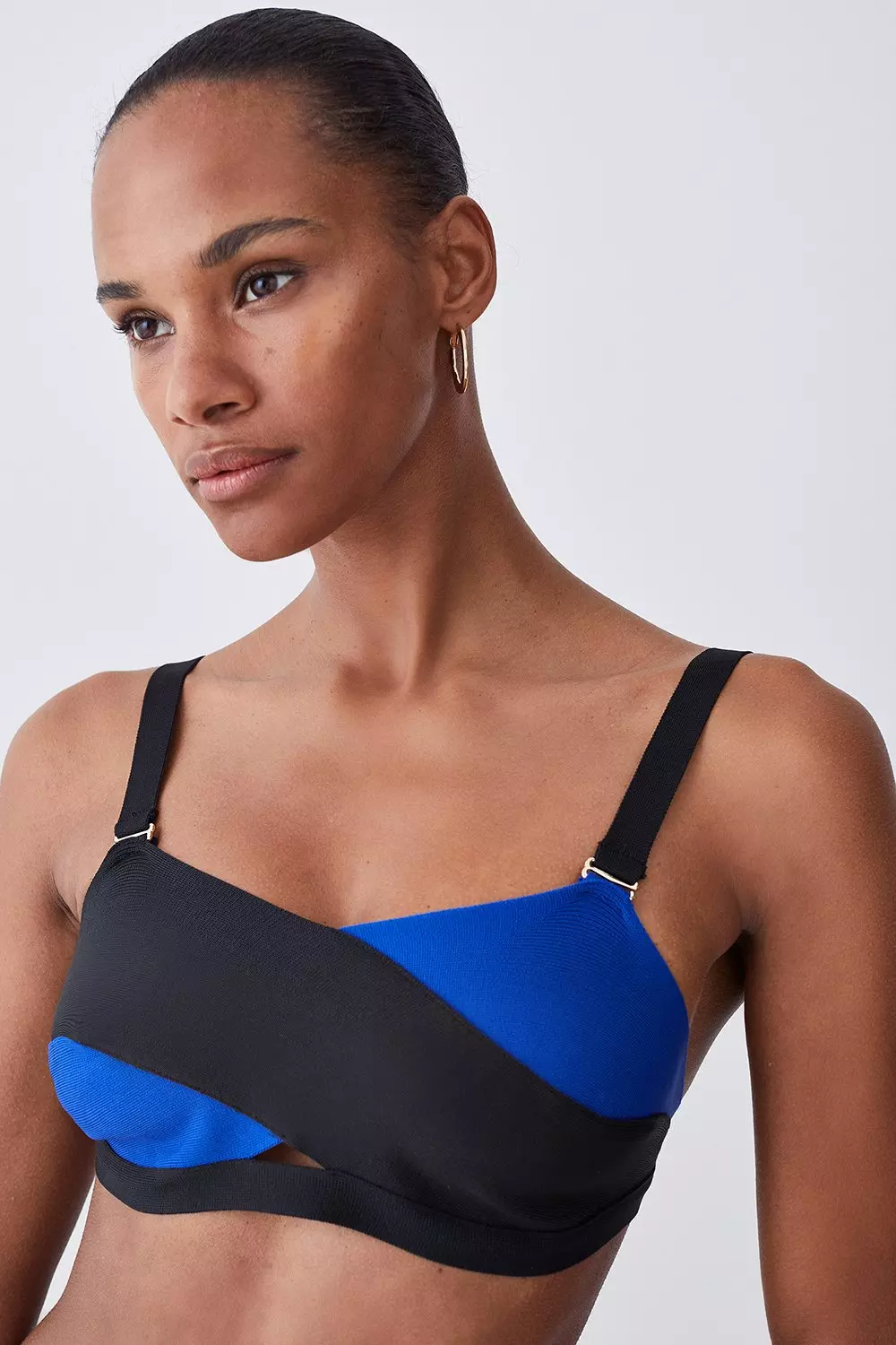 Bandage Colour Block Bandeau Bikini Top