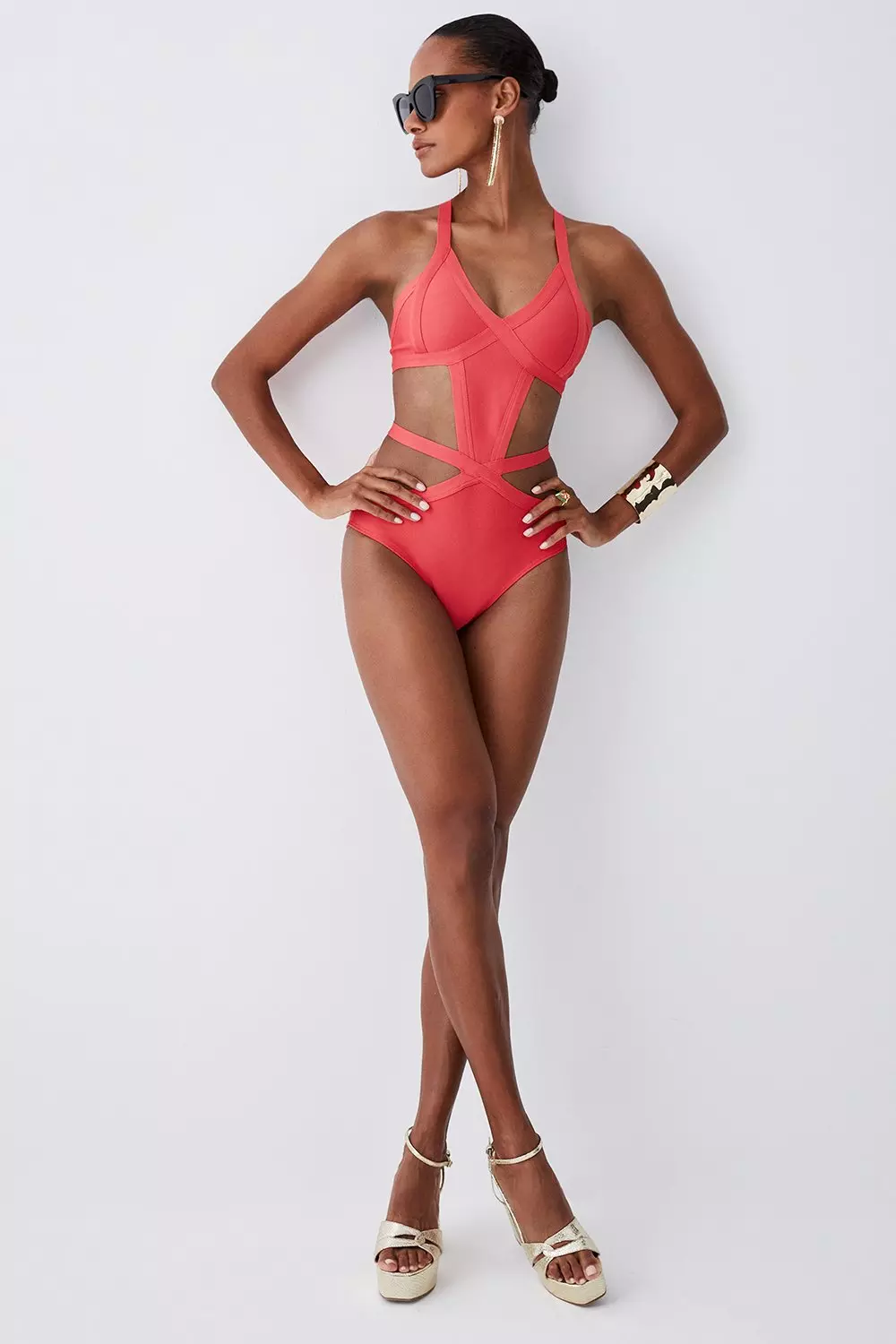 Strappy cut hot sale out swimsuit