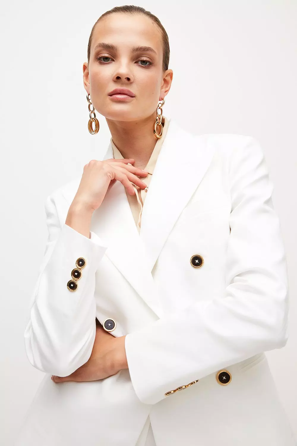 Ivory double clearance breasted blazer