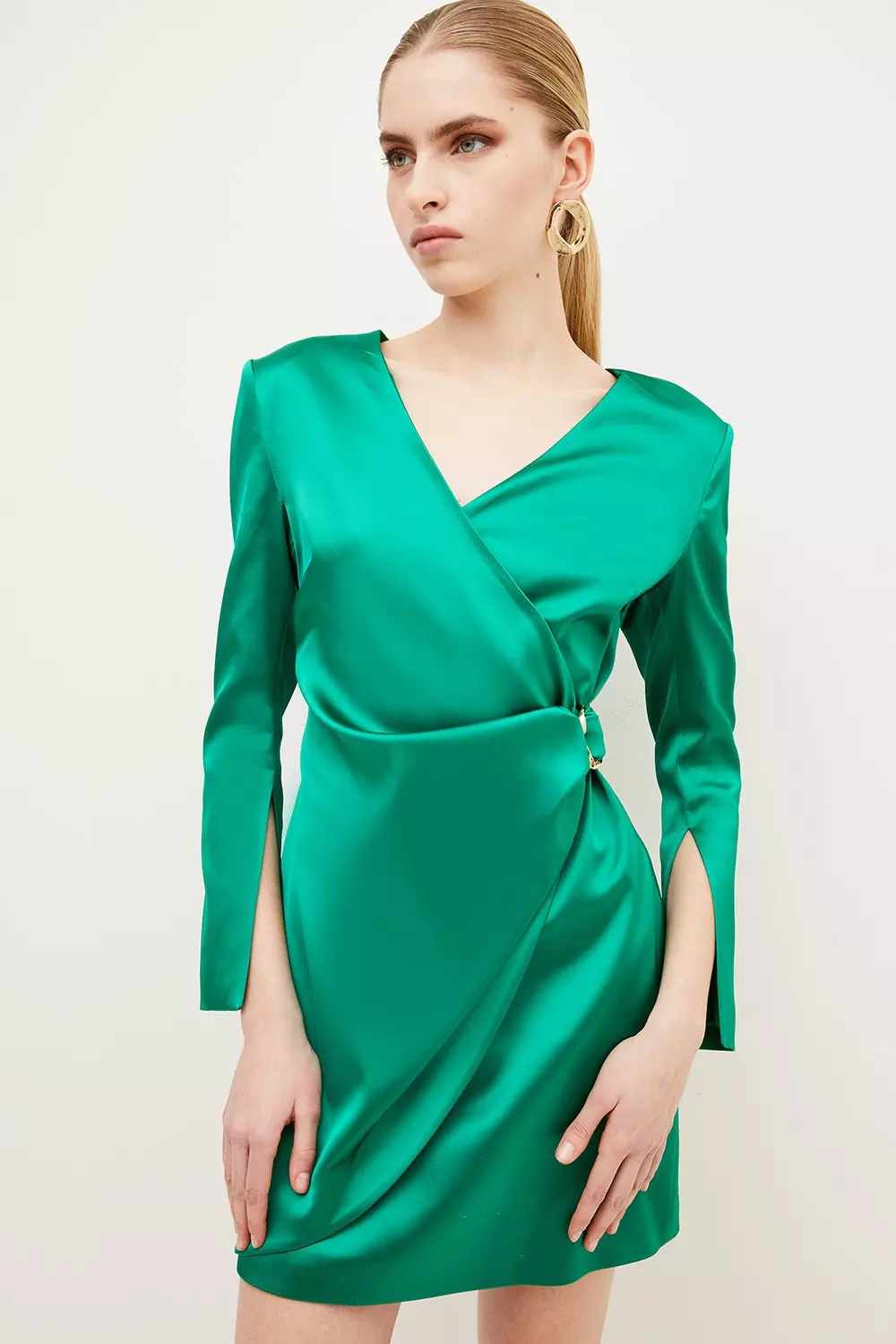 Karen millen outlet satin bodycon dress