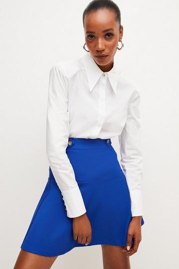 Rivet Detail Ponte Mini Skirt cobalt