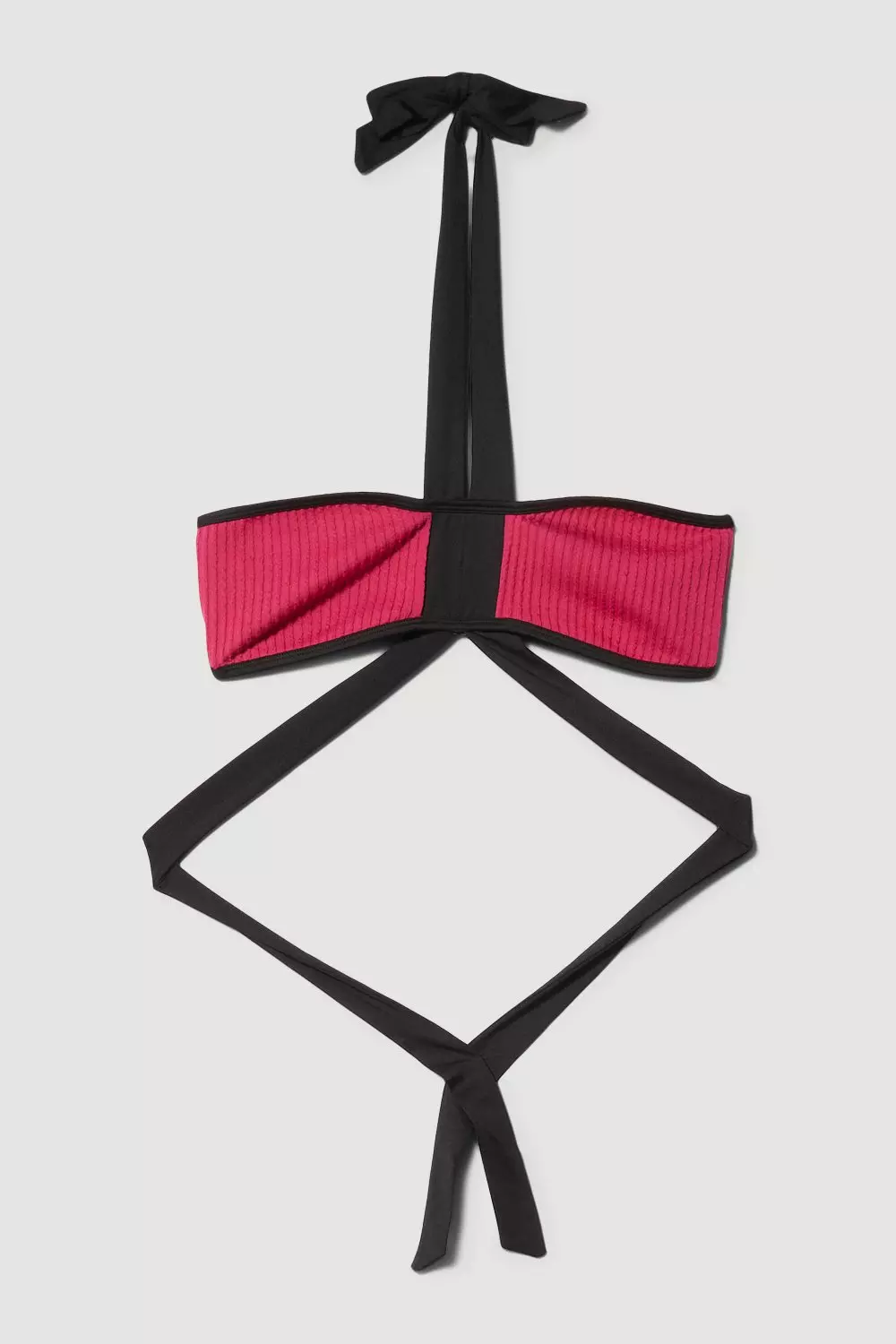 Ripple Color Block Double Strap Bikini Top | Karen Millen