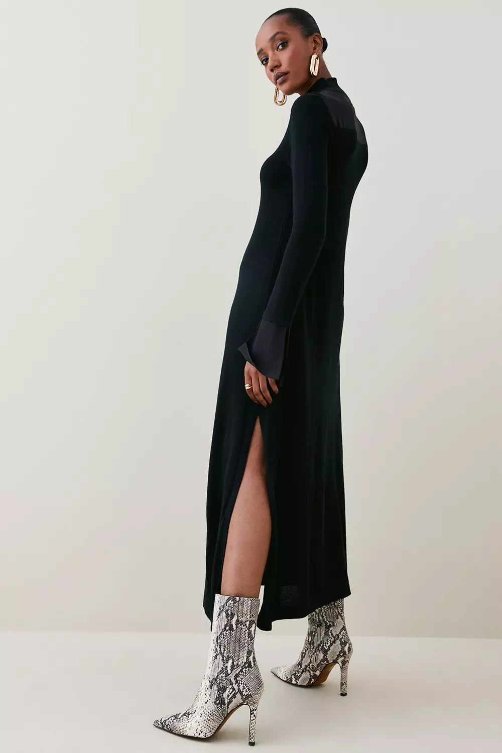 Black knit maxi clearance dress