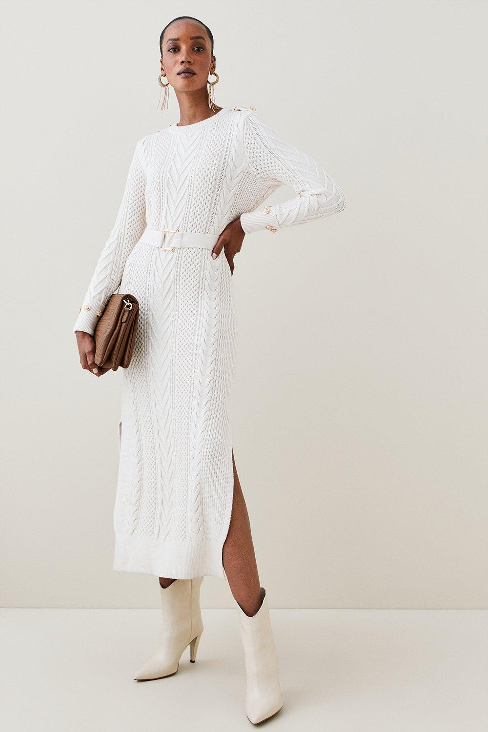 ワンピース Herlipto Ruffle Sleeve Belted Knit Dress Herlipto Ruffle Sleeve Belted Knit Dress