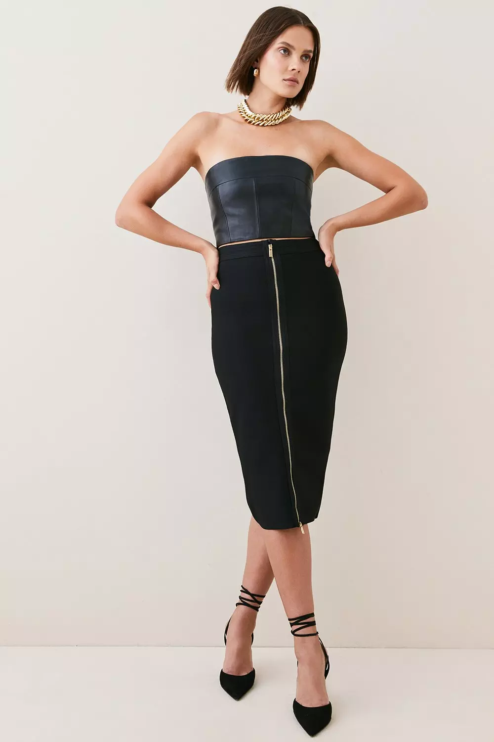 Bodycon skirt with zipper sale