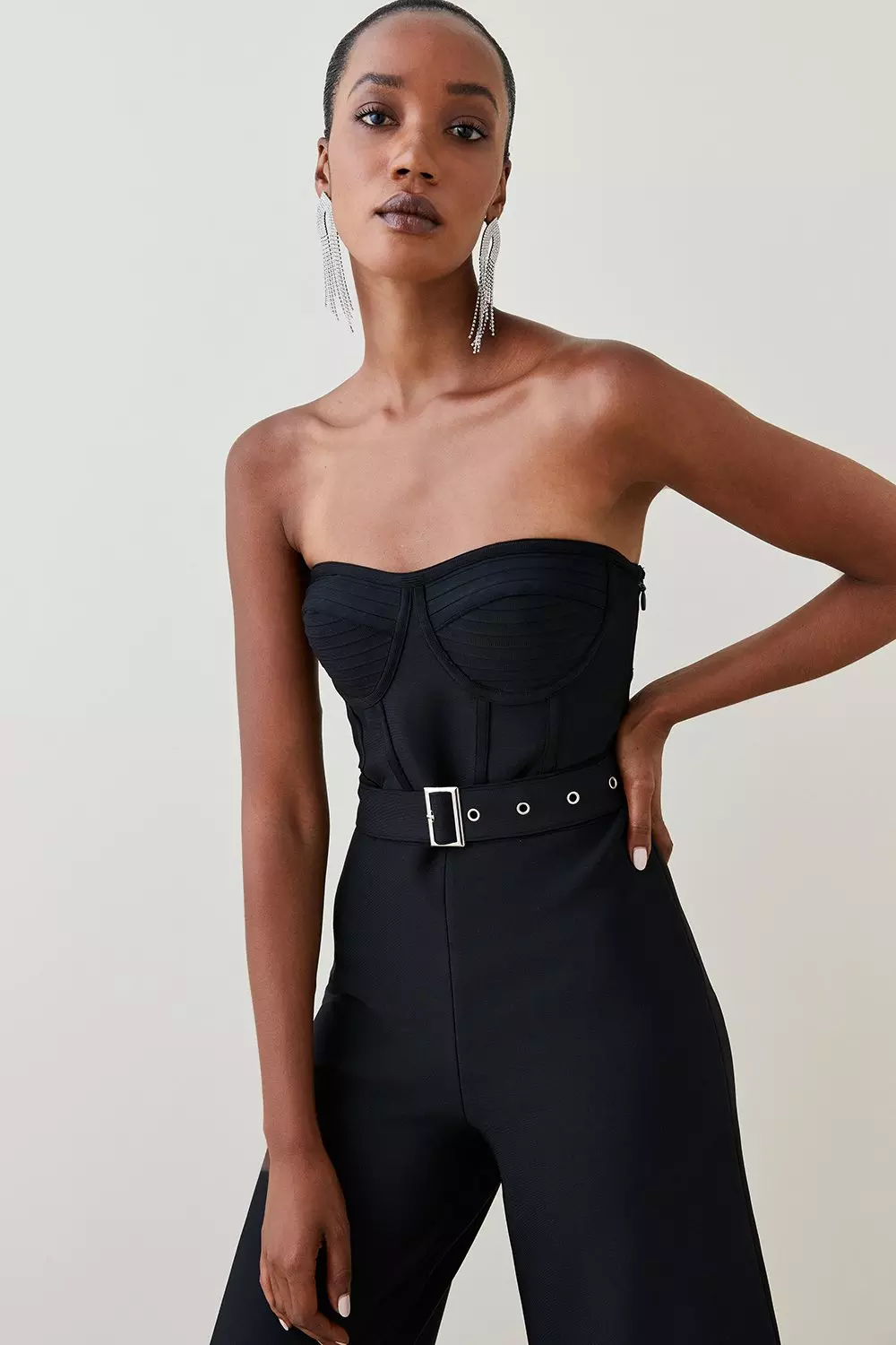 Bustier jumpsuit sale black