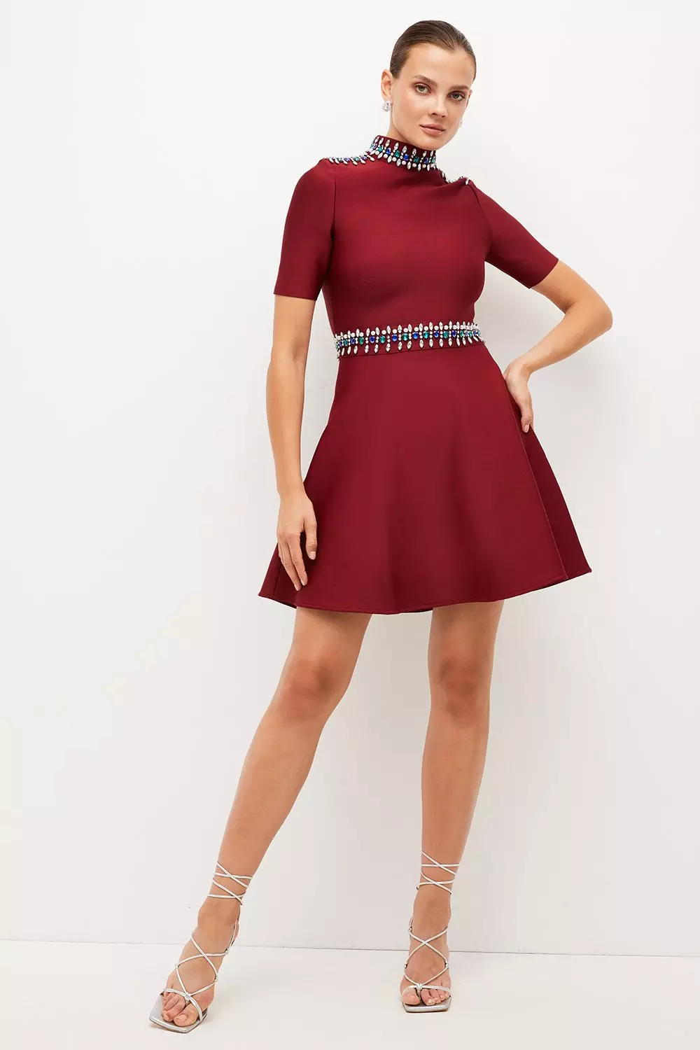 Karen millen outlet burgundy dress