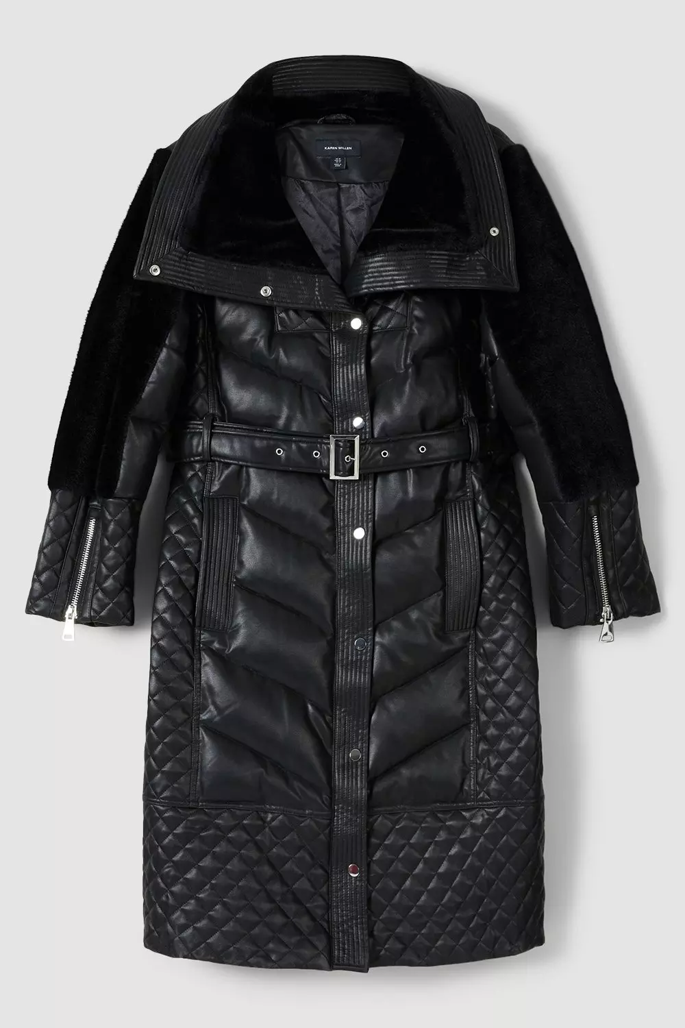 Karen millen quilted leather cheap jacket