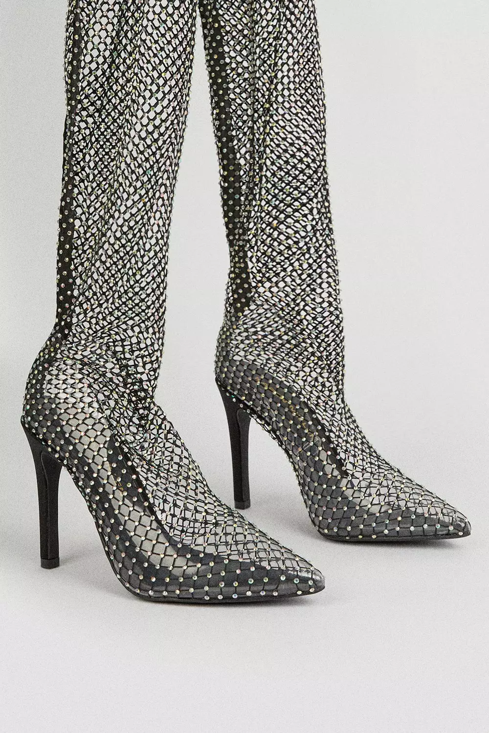 Gemstone Embellished Knee High Boot