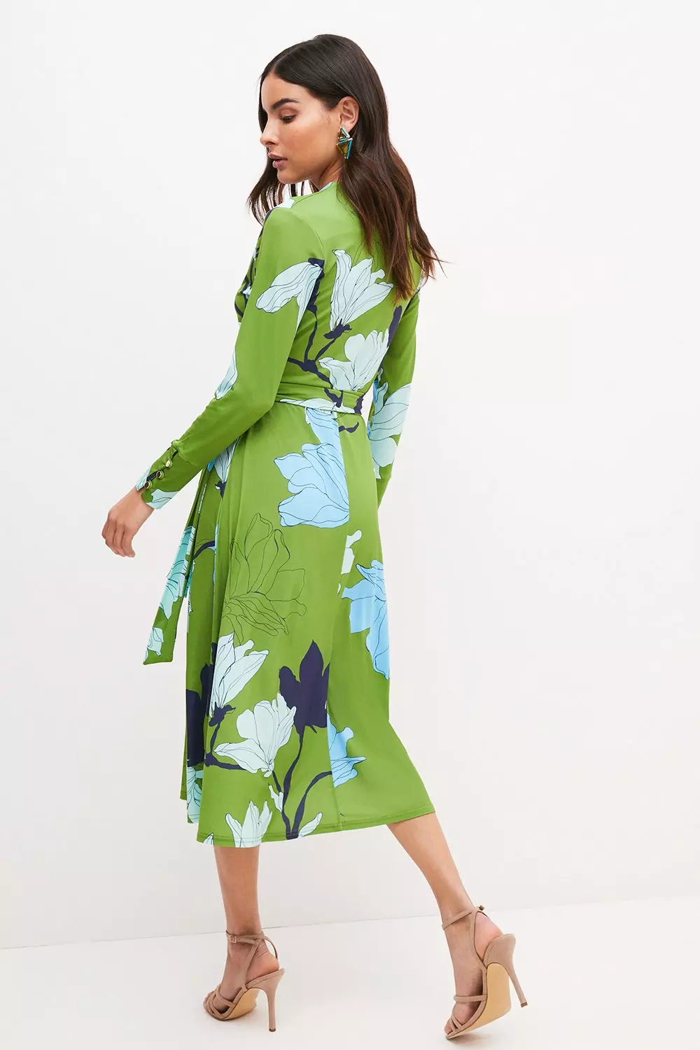 Petite Printed Floral Jersey Midi Dress Karen Millen