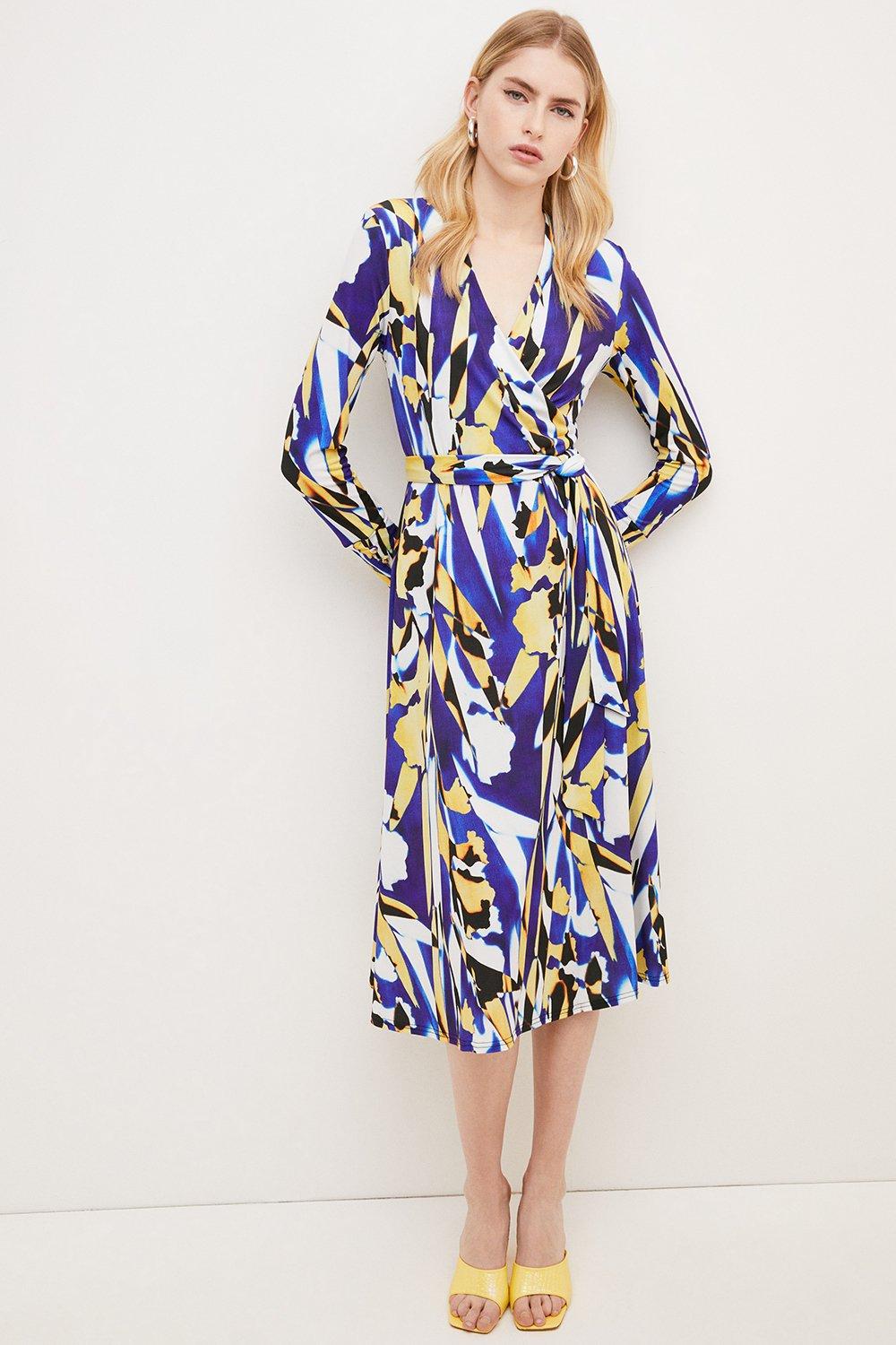 Karen millen colour shop pop wrap dress