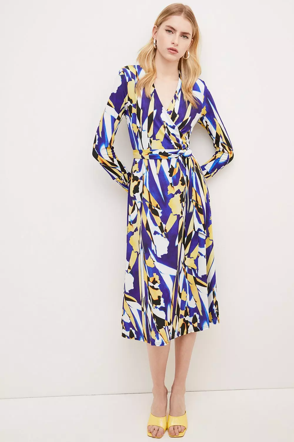 Karen millen blue wrap dress sale