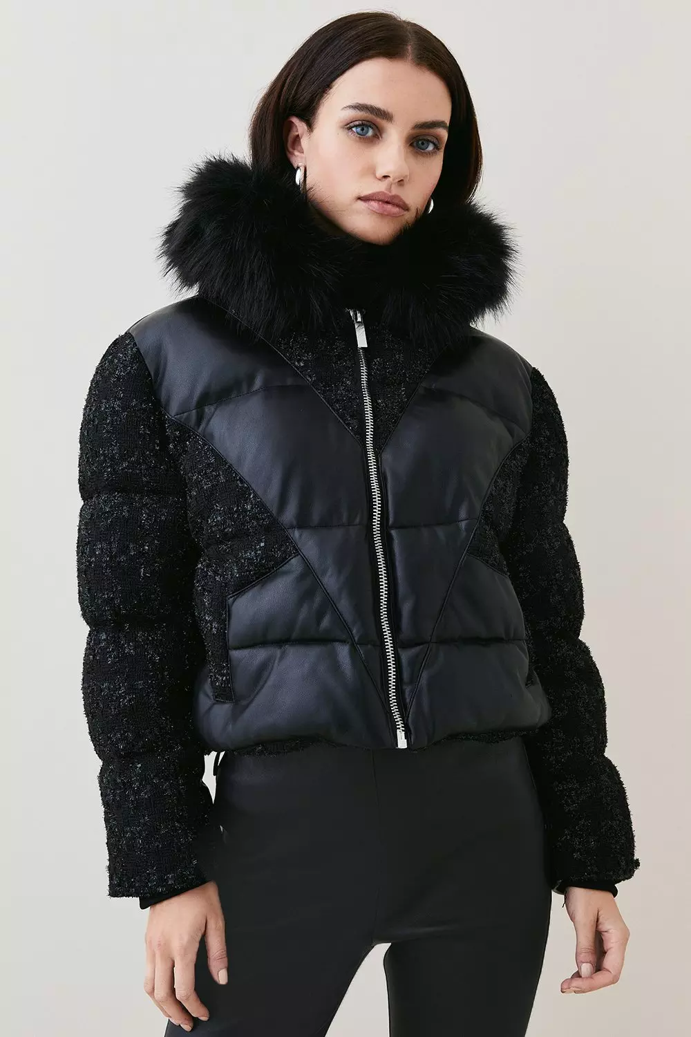 Karen millen hotsell black padded coat