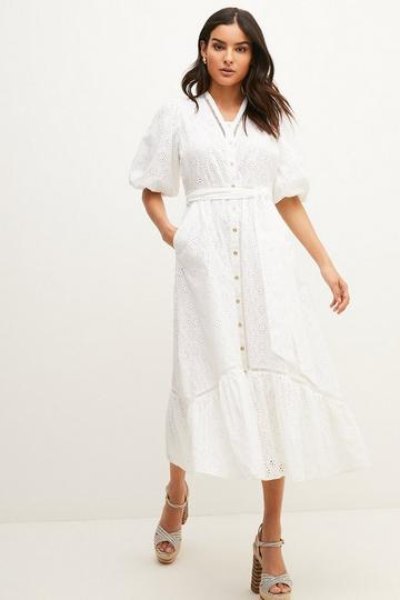 White Midi Dresses | Karen Millen UK