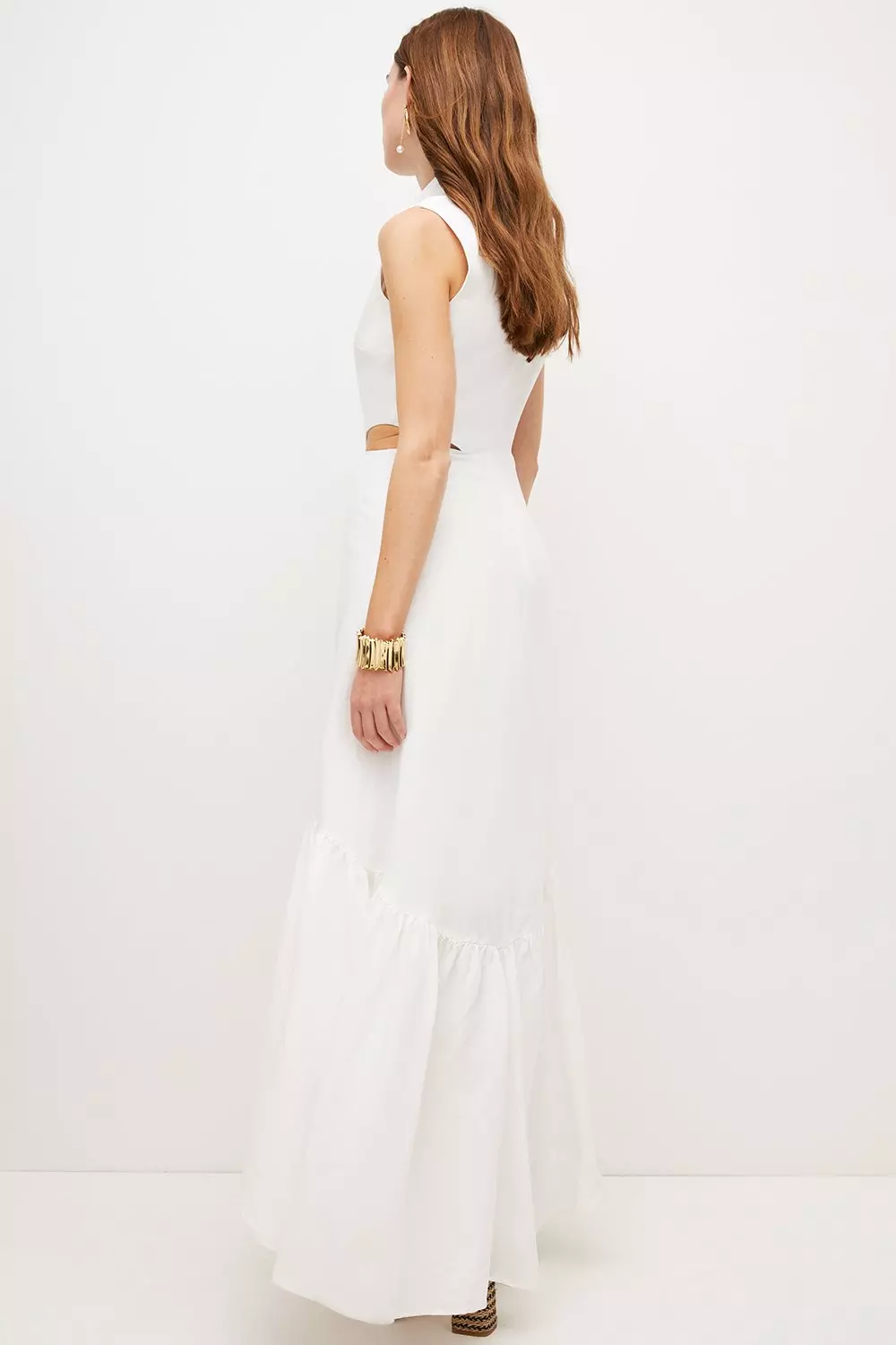 Linen Cut Out Maxi Dress