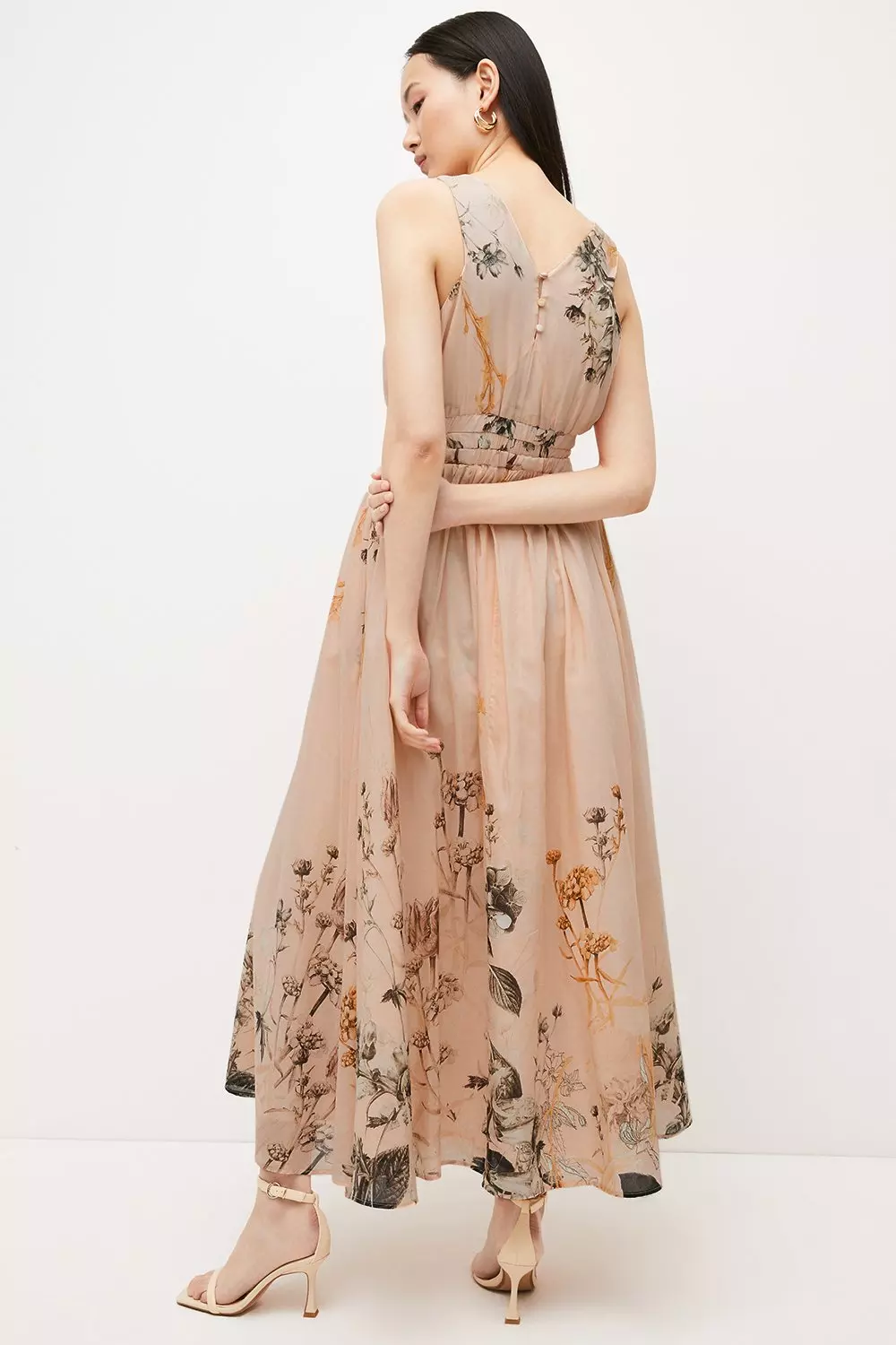 Botanical print best sale maxi dress