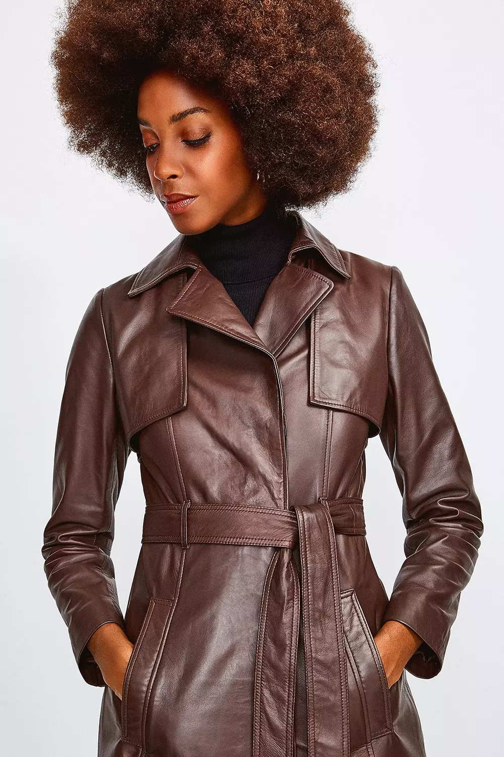 Womens leather trench sale