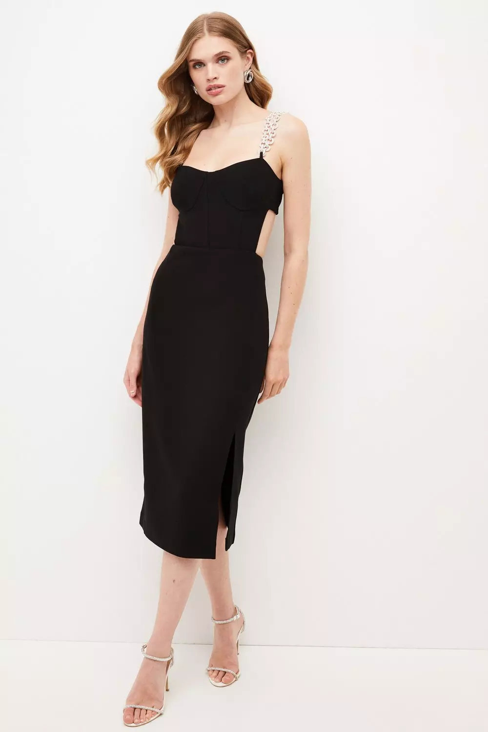 BACKORDER - Krelin Side Slit Bodycon Dress In Black