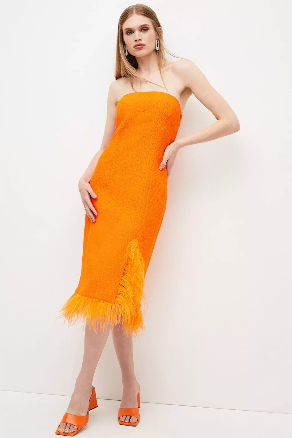 Orange hotsell feather dress