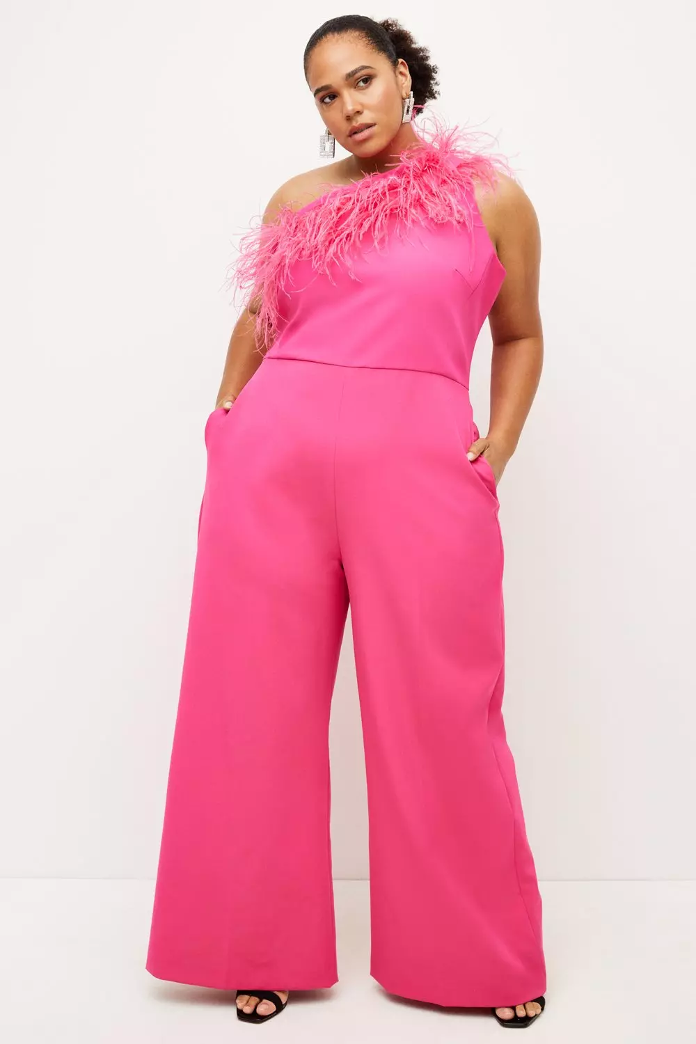 Plus Size Feather One Jumpsuit |