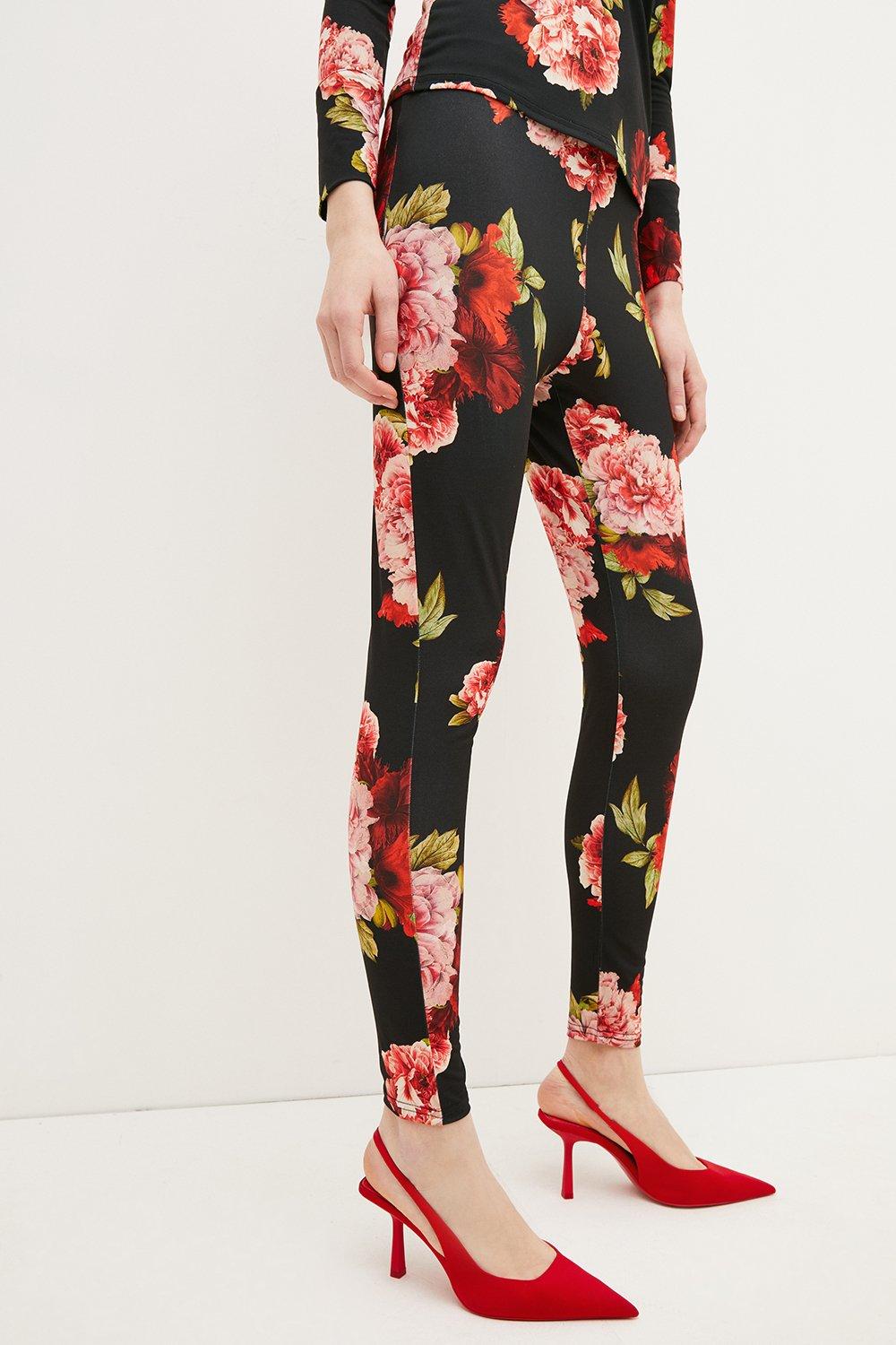 black leggings with flowers