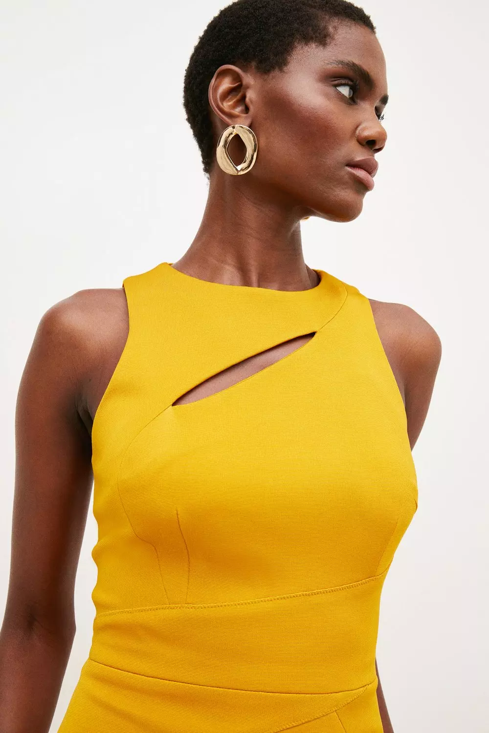 Karen millen mustard store dress